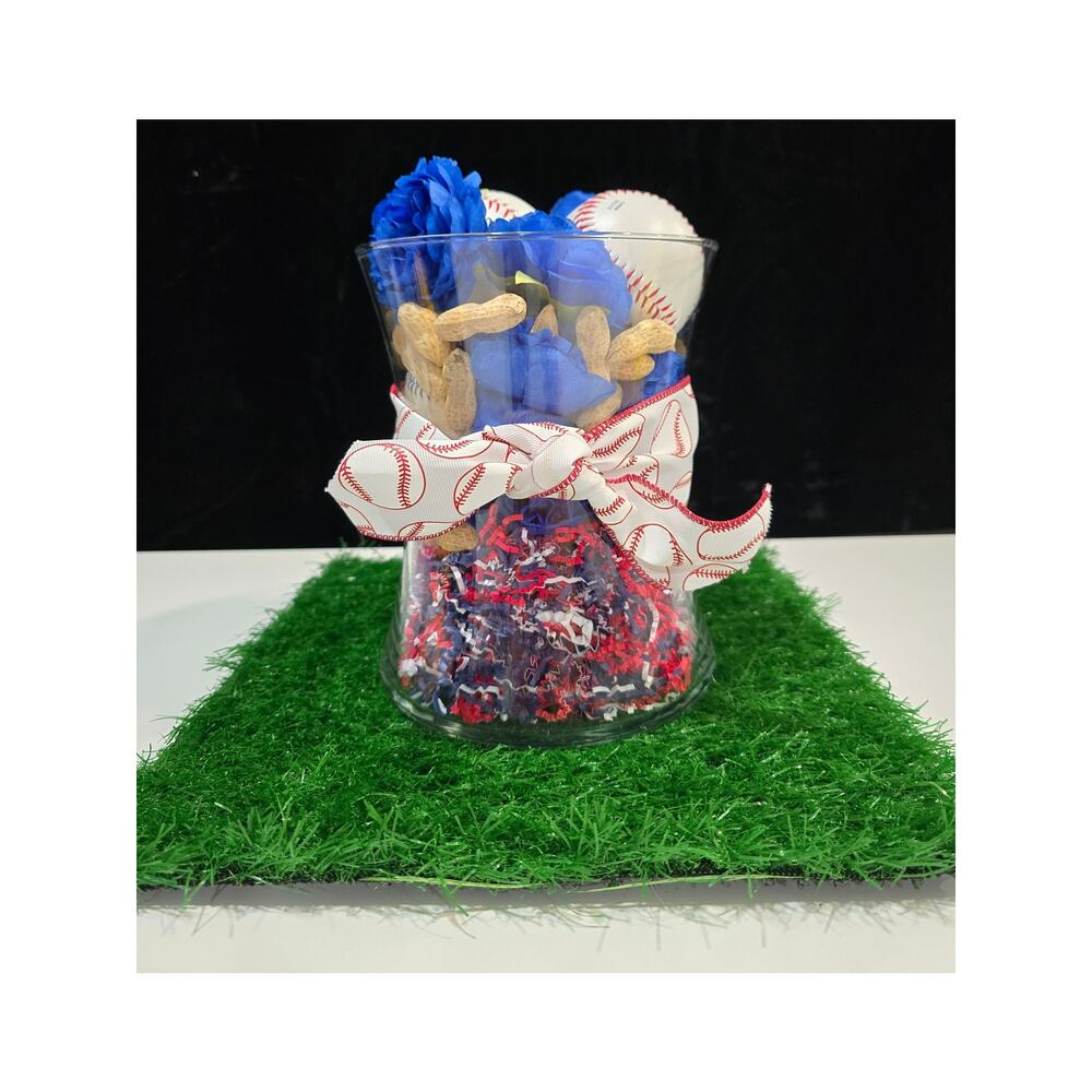 Baseball Theme Centerpiece A w/Turf Square